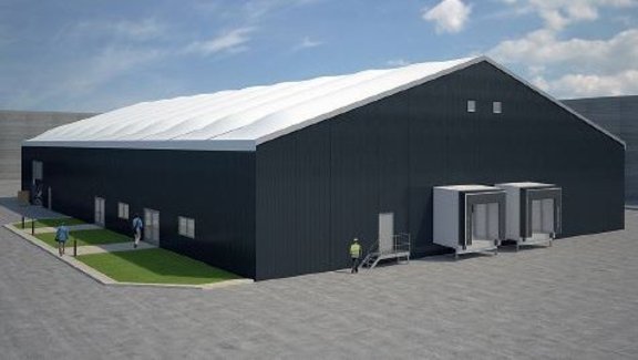 Rendering of a H-Line Lightweight hall manufactured by röder