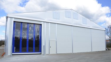 Front view of a lightweight hall with high-speed door
