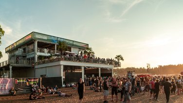 Side view VIP area Hurricane Festival event tent