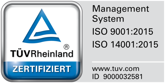 Qualitymanagement tested and certified by TÜV Rheinland