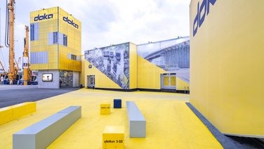 Halls of the exhibition of Doka for Bauma 2019