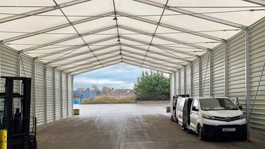  Interior view of a warehouse for loading and unloading goods