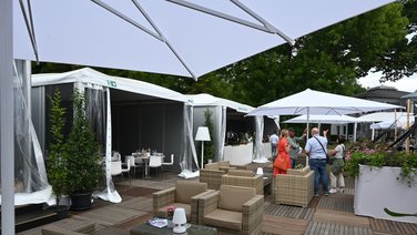View of the VIP Area with Cupola event tents