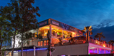 side view of a premium marquee built by röder during the Hurricane Festival Germany