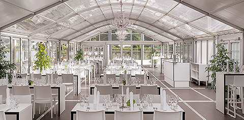 Teaser image of a wedding scenery of the Rheinhotel in Germany - Röder Hotel tents & Gastronomy tents