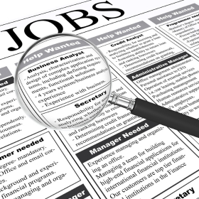 Newspaper clipping from a job page