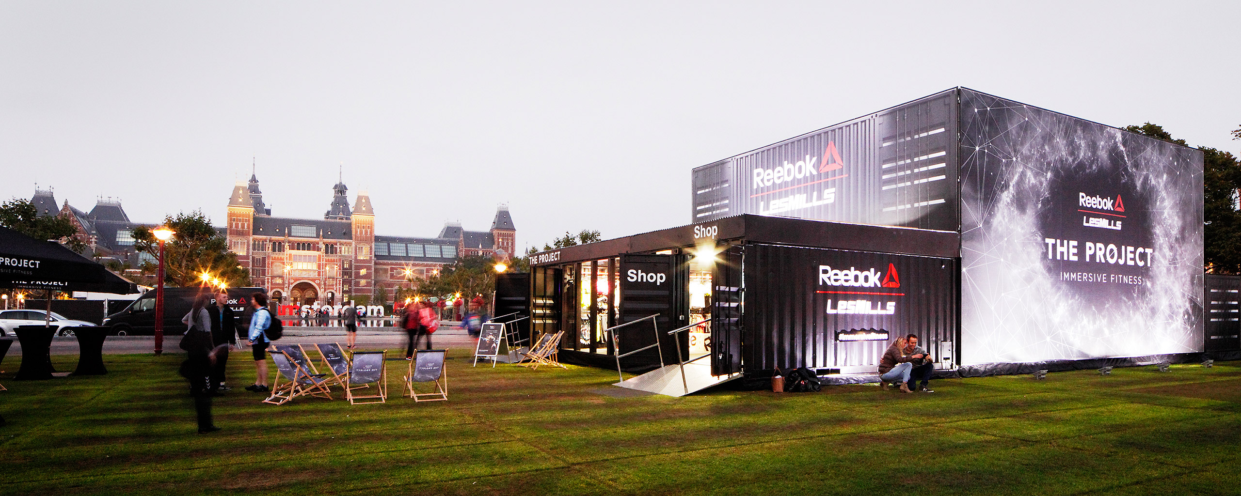 Side view on the showroom Reebok Les Mills - Roadshow Product Presentation