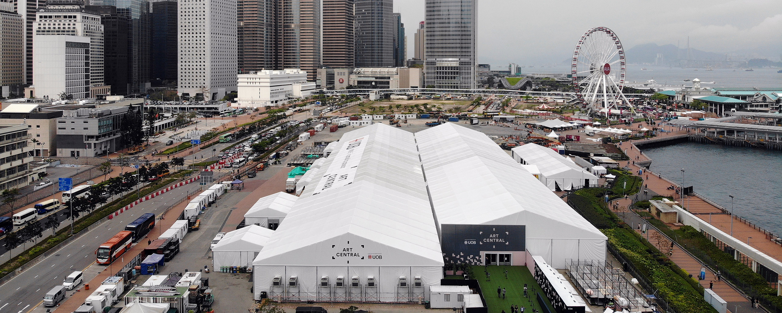 Premium tent landscape view from above ART CENTRAL Hong Kong