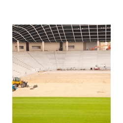 Laying new turf in the stadium
