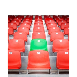 Empty seats in a stadium