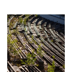 Dilapidated stands of a stadium