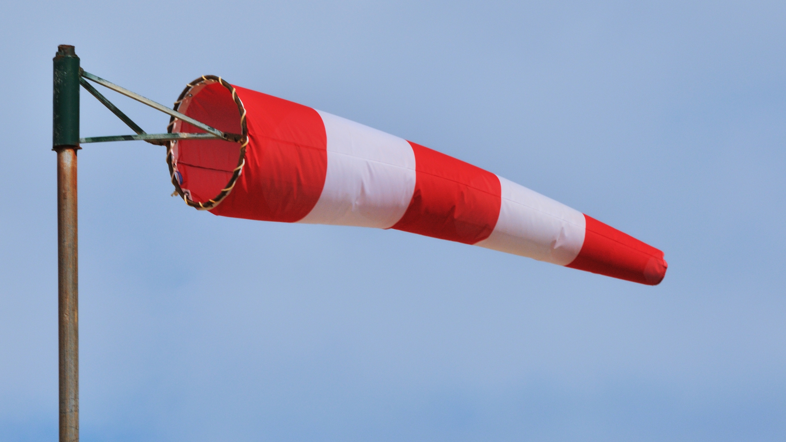 A windsock is used to measure the wind force